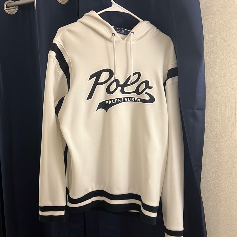 Black and white Polo Men’s Hoodie (Large)